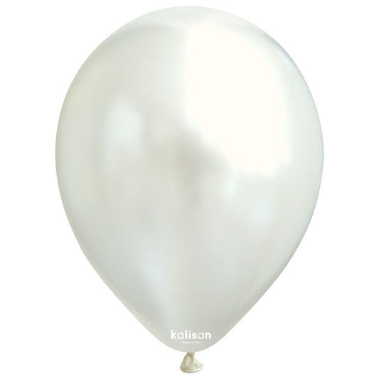 Kalisan Metallic Pearl White Latex Balloons