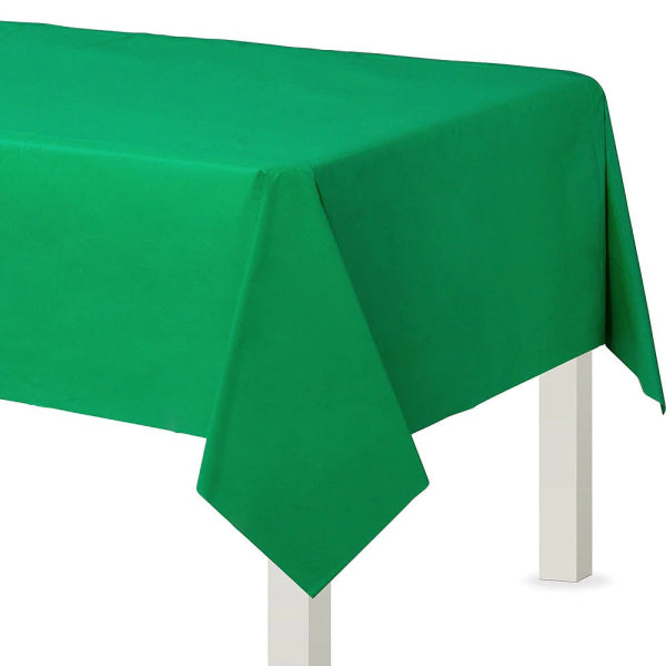 Festive Green Plastic Tablecovers 1.37m x 2.74m