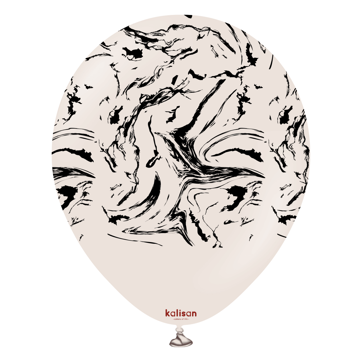 Kalisan Nebula White Sand/Black Latex Balloons