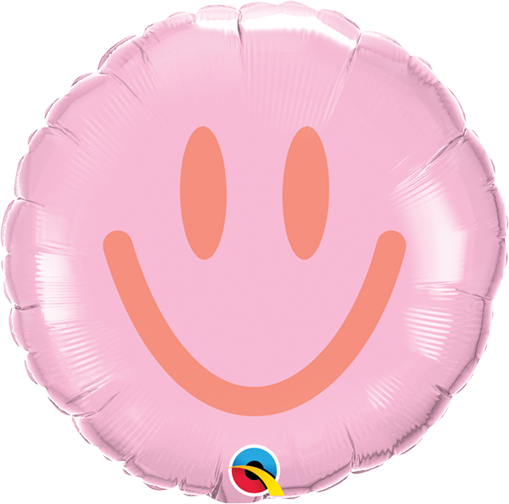 09" ROUND QX FOIL PRINTPINK & CORAL SMILES
