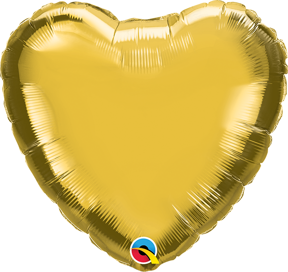 Metallic Gold Heart Balloon - 4" Foil - unpackaged