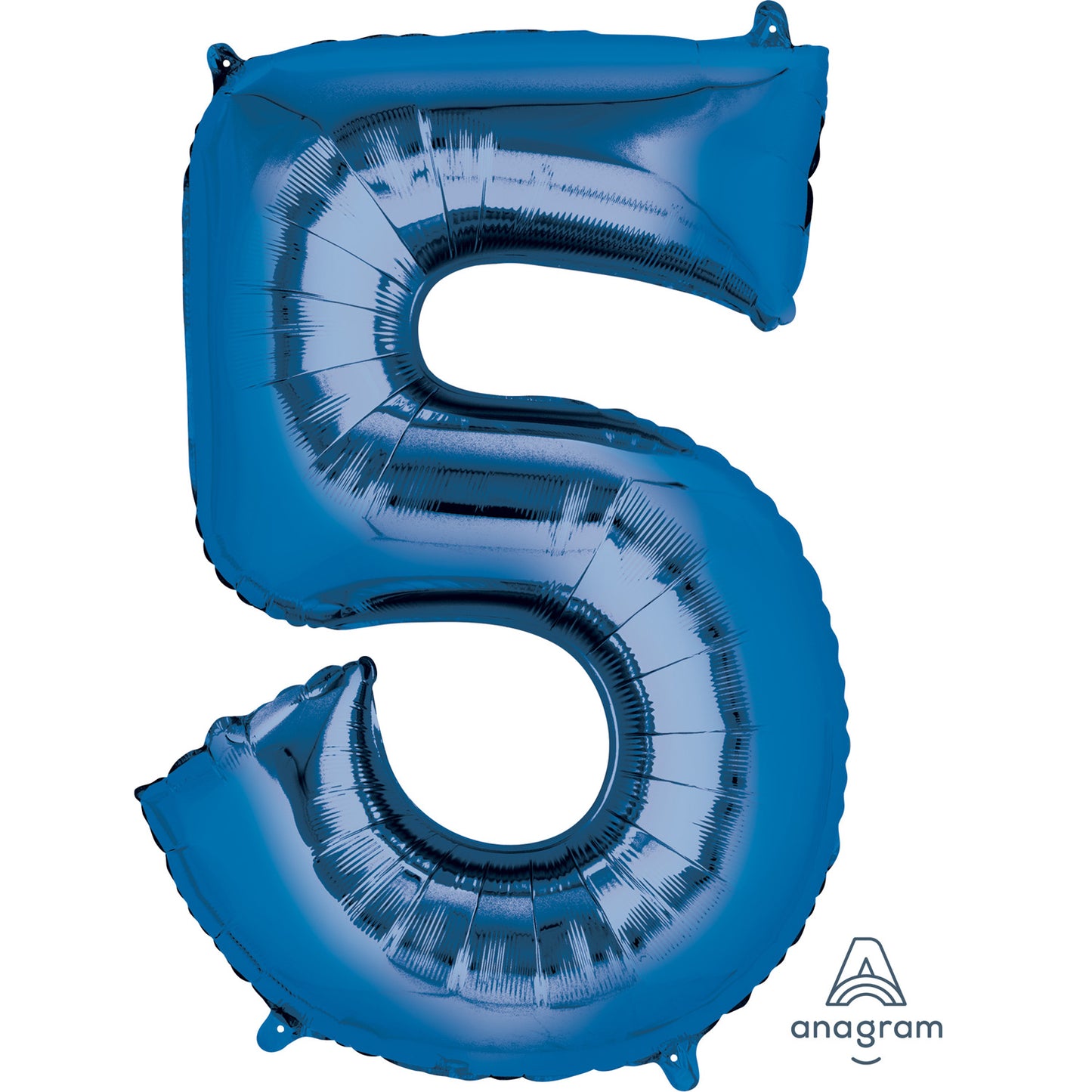 Anagram Number 5 Blue SuperShape Foil Balloons 23"/58cm w x 33"/83cm h P50 - 1 PC