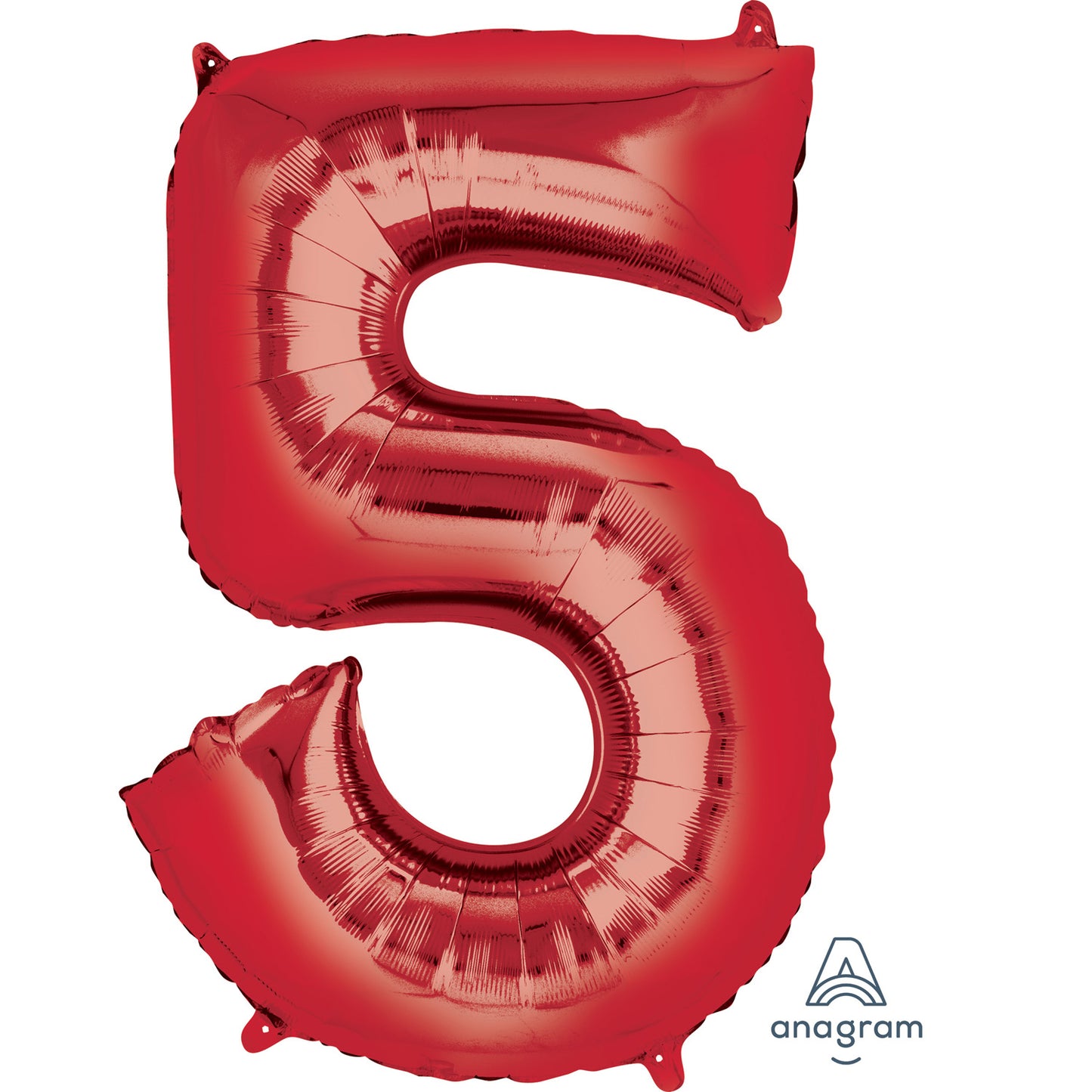 Anagram Number 5 Red SuperShape Foil balloons 23"/58cm w x 33"/83cm h P50 - 1 PC