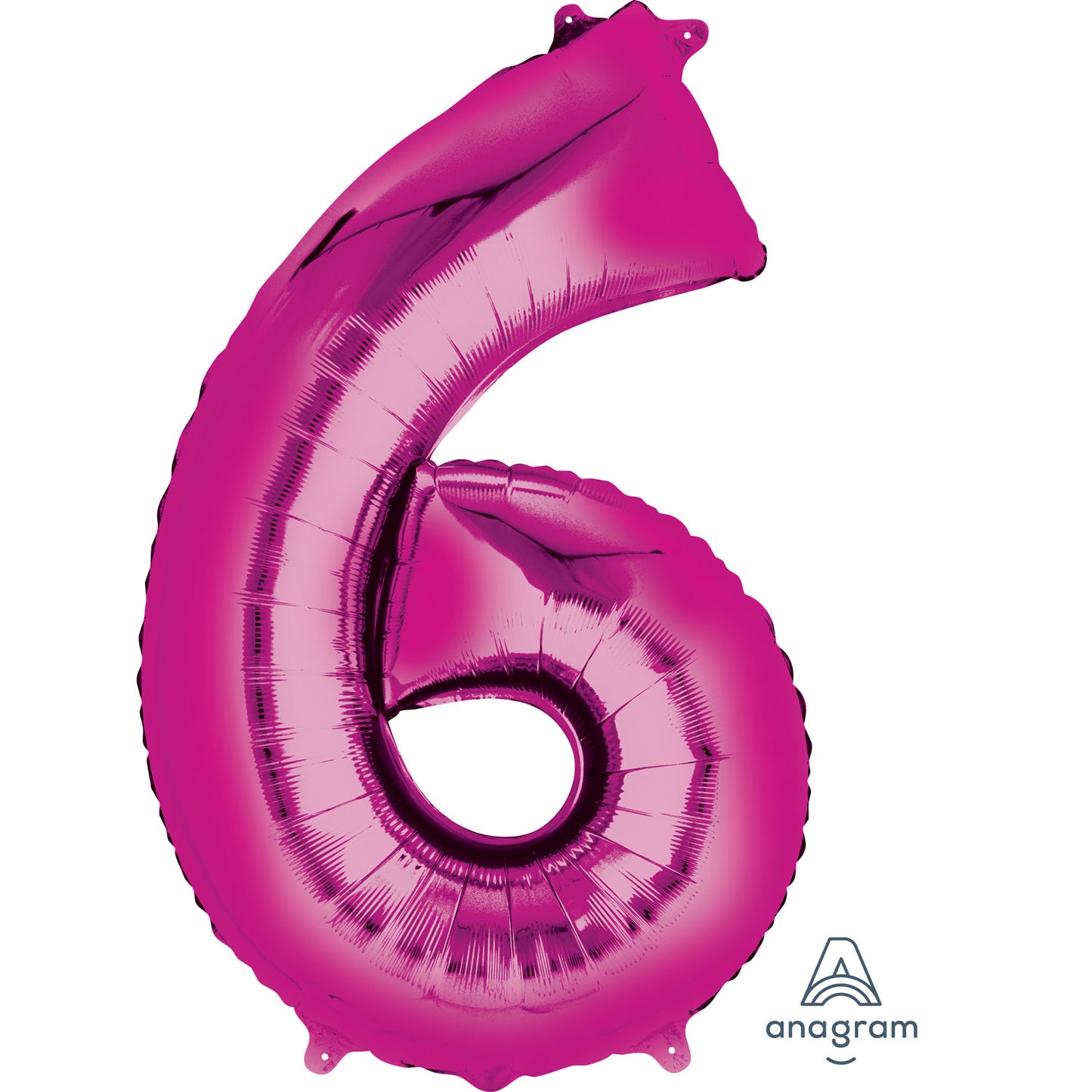 Anagram Number 6 Pink SuperShape Foil Balloons 22"/55cm w x 34"/86cm h P50 - 1 PC