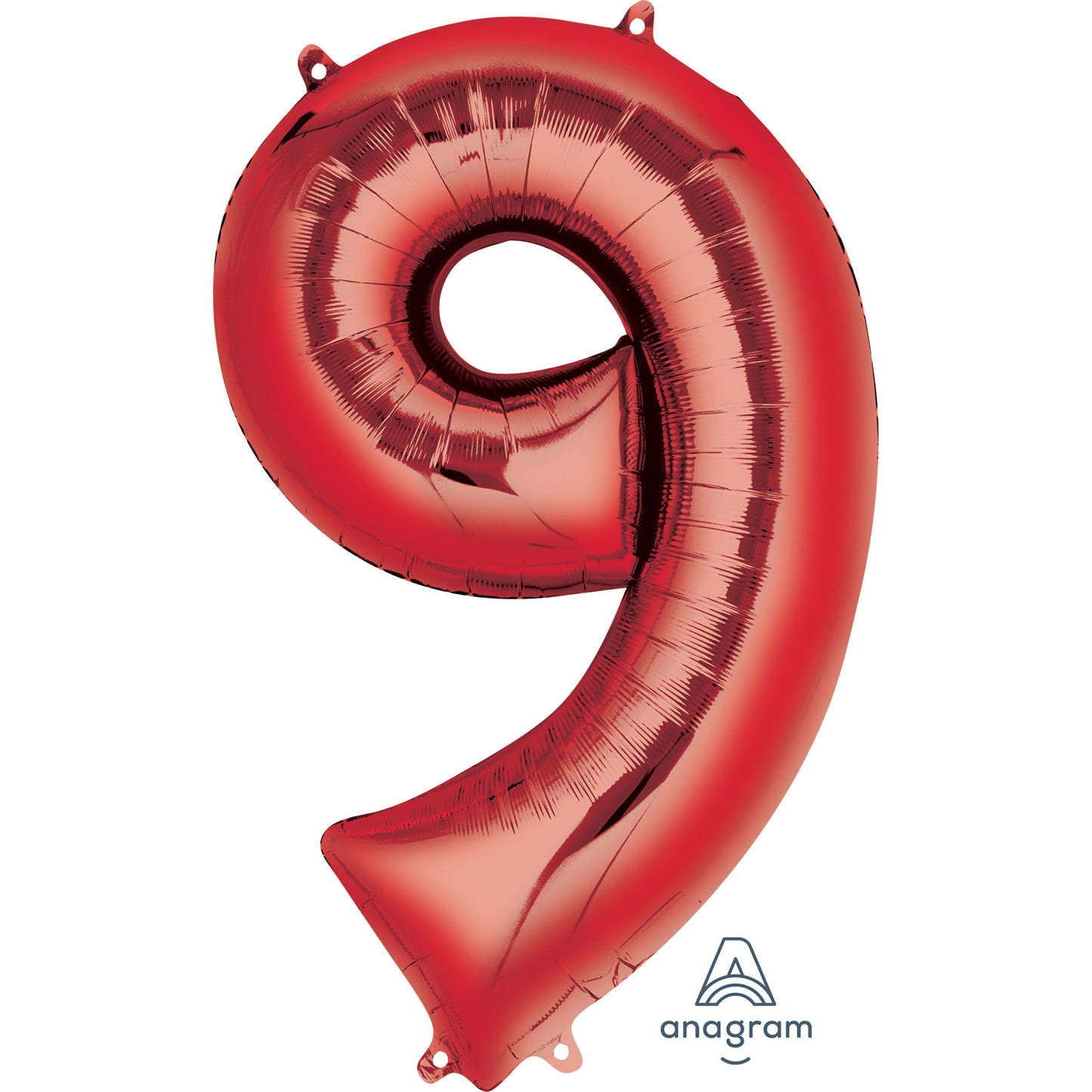 Anagram Number 9 Red SuperShape Foil balloons 22"/55cm w x 34"/86cm h P50 - 1 PC