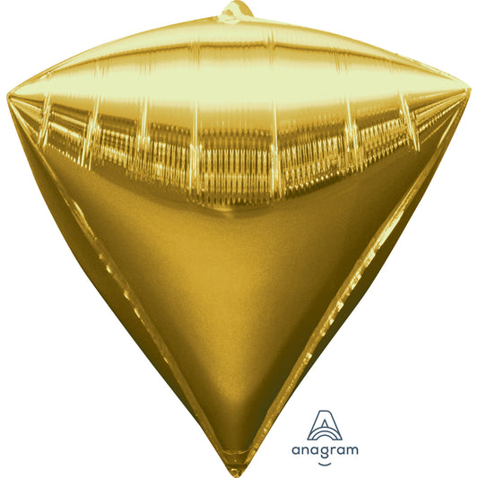 Gold Unpackaged Diamondz Foil Balloons 15"/38cm w x 17"/43cm h G20