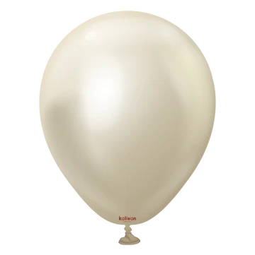 Kalisan Mirror Chrome White Gold Latex Balloons