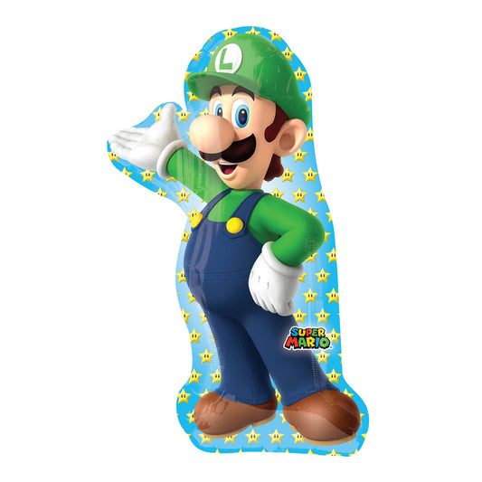 Super Mario Luigi SuperShape Foil Balloons 20"/50cm w x 38"/96cm h P38