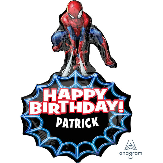 Spider-Man Personalised SuperShape Foil Balloons 23"/58cm w x 34"/86cm h P40