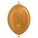 Sempertex Metallic Gold Link-O-Loon Latex Balloons