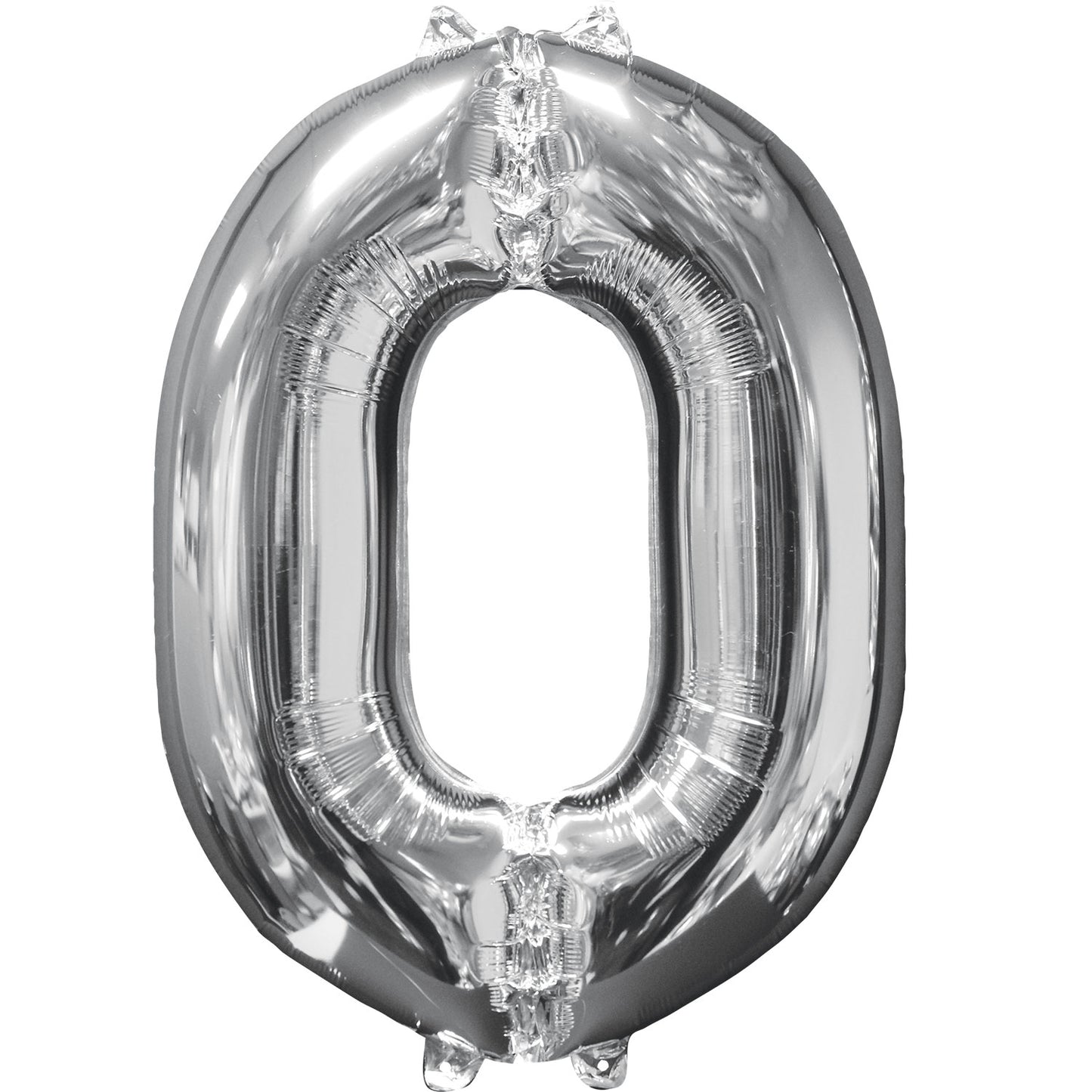 Number 0 Silver SuperShape Mid-Size XL Foil Balloons 20"/50cm w x 26"/66cm h P31 - 1 PC