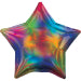 Rainbow Iridescent Star Standard HX Unpackaged Foil Balloons S40 - 1 PC