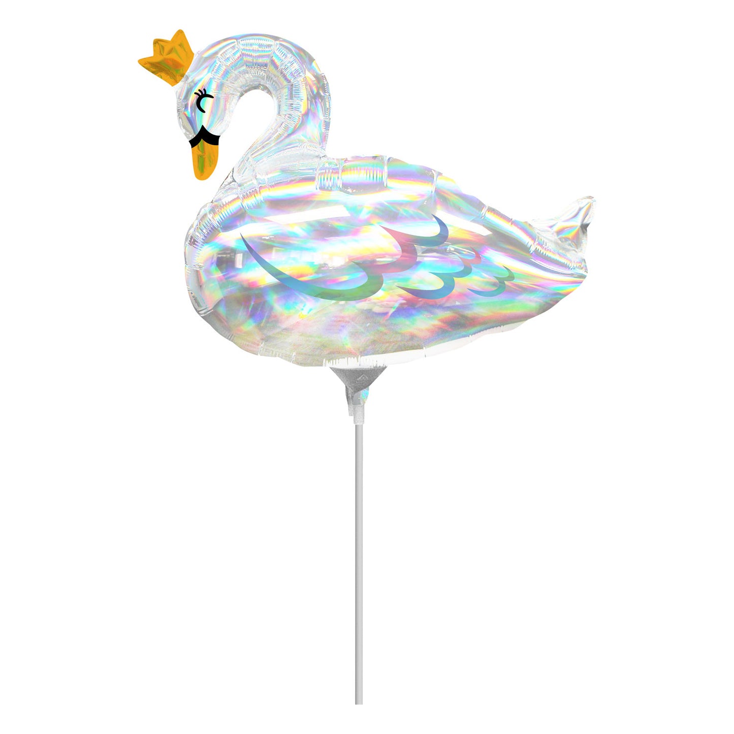 Pastel Swan Iridescent MiniShape Foil Balloons A30