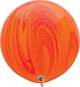 Qualatex SuperAgate Red and Orange Rainbow Latex Balloon
