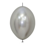 Sempertex Metallic Silver Link-O-Loon Latex Balloons