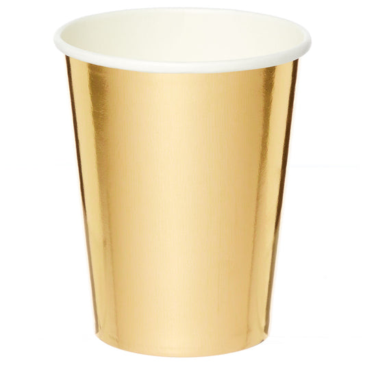 Metallic Gold Paper Cup 250ml x 8