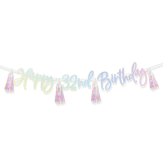 Iridescent Add-an-Age Happy Birthday Letter Banners 2.74m