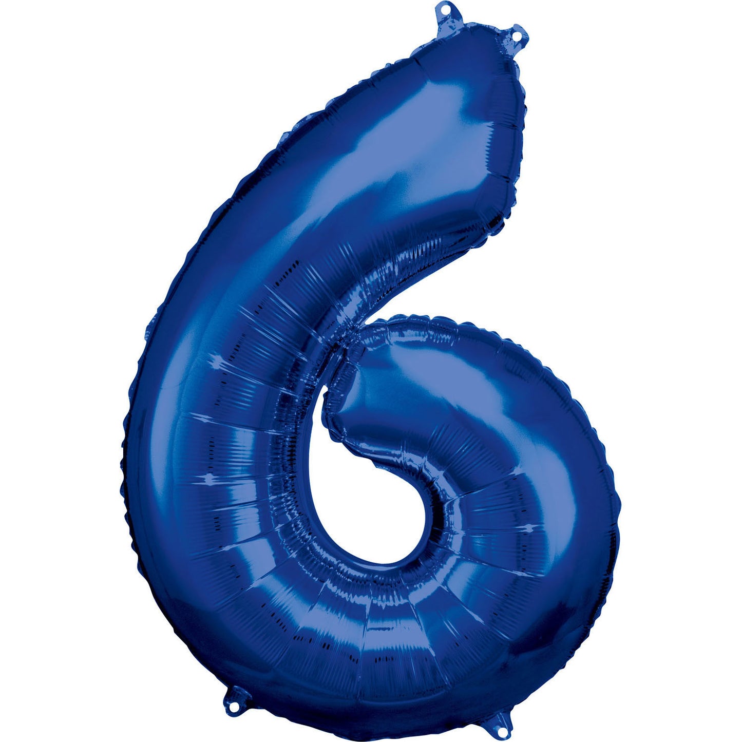 Number 6 Blue SuperShape Foil Balloons 19"/50 cm w x 34"/88cm h 1 PC