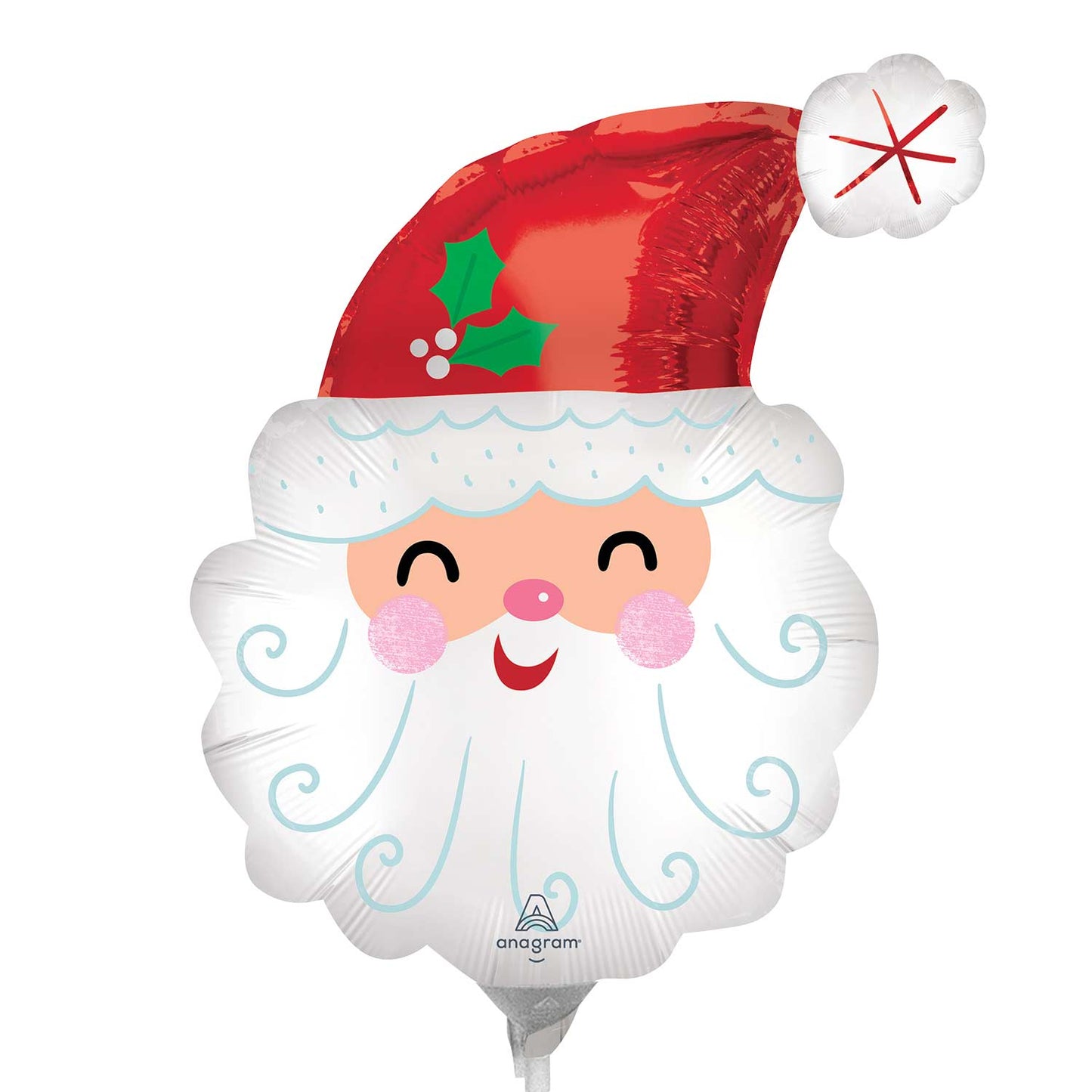 Smiley Santa MiniShape Foil Balloon