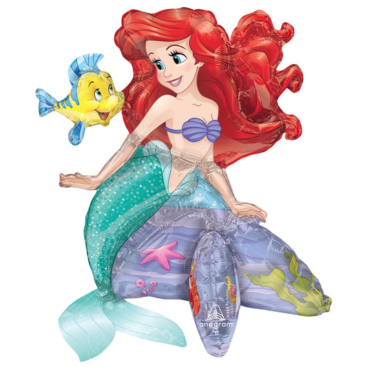 Ariel The Little Mermaid Sitter Foil Balloons 18"/45cm w x 20"/50cm h P50