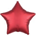 Amscan Silk Lustre Dark Red Star Standard Unpackaged Foil Balloons C16 - 1 PC