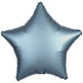 Amscan Silk Lustre Steel Blue Star Standard Unpackaged Foil Balloons C16 - 1 PC