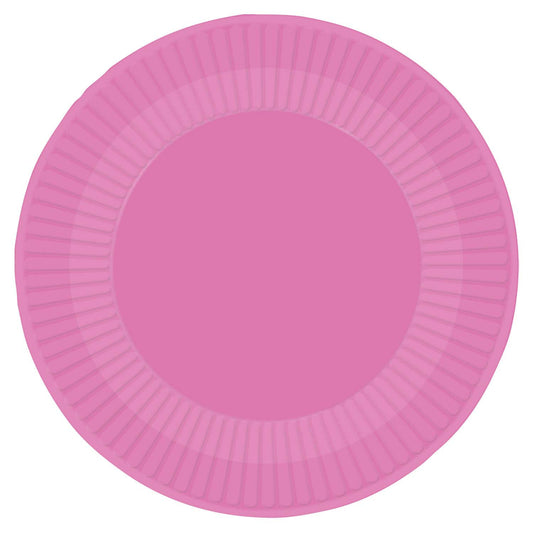 Bubblegum Pink Paper Plates 23cm - 12 PKG