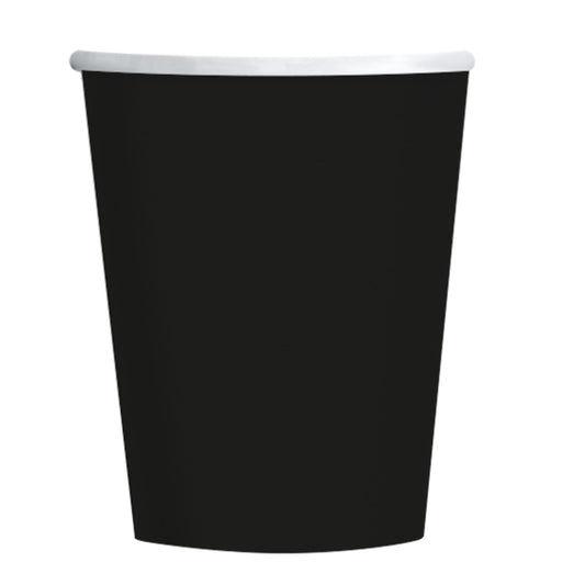 Charcoal Black Paper Cup 237ml x 12