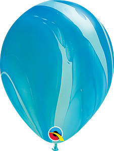 Qualatex SuperAgate Blue Rainbow Latex Balloons
