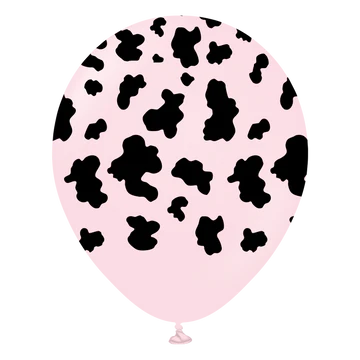 Kalisan Safari Cow Light Pink/Black Latex Balloons