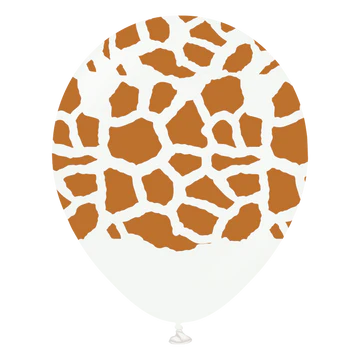 Kalisan Giraffe White/Caramel Brown Latex Balloons
