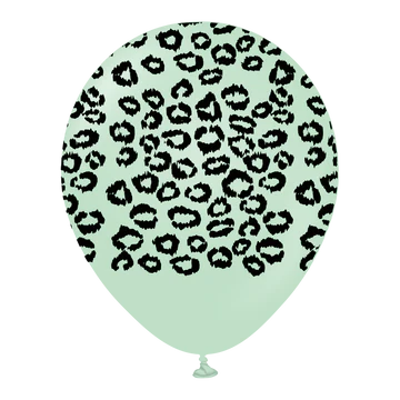 Kalisan Safari Leopard Macaron Green/Black Latex Balloons