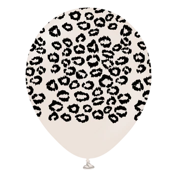 Kalisan Safari Leopard White Sand/Black Latex Balloons
