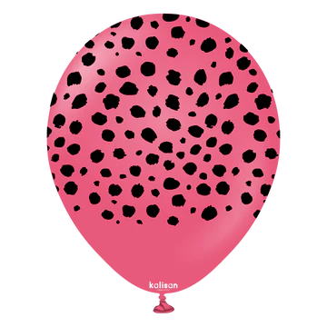 Kalisan Safari Cheetah Fuchsia/Black Latex Balloons