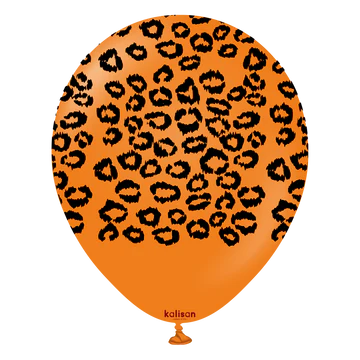 Kalisan Safari Leopard Orange/Black Latex Balloons
