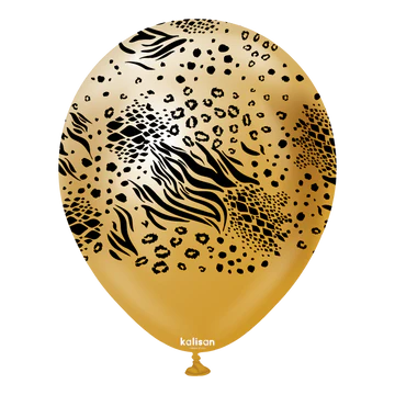 Kalisan Safari Mutant Mirror Chrome Gold/Black Latex Balloons