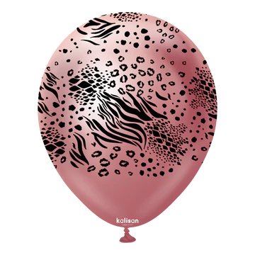 Kalisan Safari Mutant Mirror Chrome Pink/Black Latex Balloons