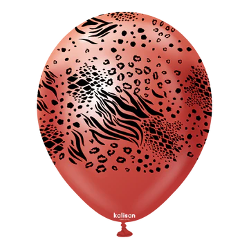 Kalisan Safari Mutant Mirror Chrome Red/Black Latex Balloons