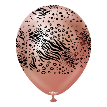 Kalisan Safari Mutant Mirror Chrome Rose Gold/Black Latex Balloons