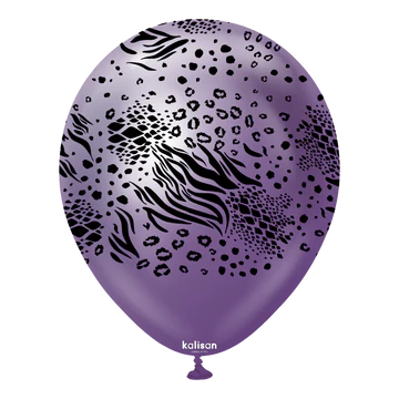 Kalisan Safari Mutant Mirror Chrome Violet/Black Latex Balloons