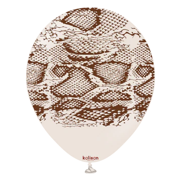Kalisan Safari Snake White Sand/Brown Latex Balloons