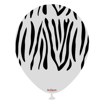 Kalisan Safari Zebra Smoke/Black Latex Balloons