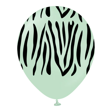 Kalisan Safari Zebra Macaron Green/Black latex Balloons