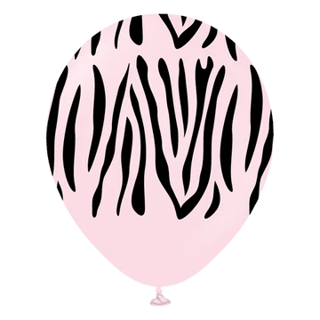 Kalisan Safari Zebra Light Pink/Black Latex Balloons