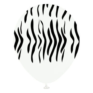 Kalisan Safari Zebra White/Black Latex Balloons