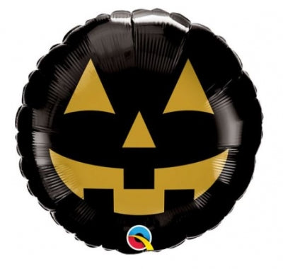 18" QUALATEX JACK FACE BLACK AND GOLD BALLOON
