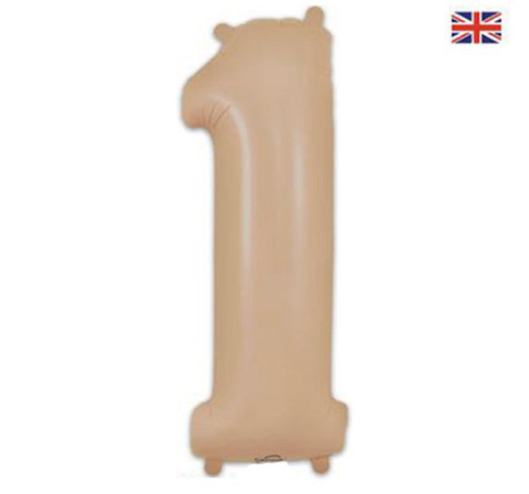 1 x 34 INCH OAKTREE NUDE NUMBER 1 FOIL BALLOON