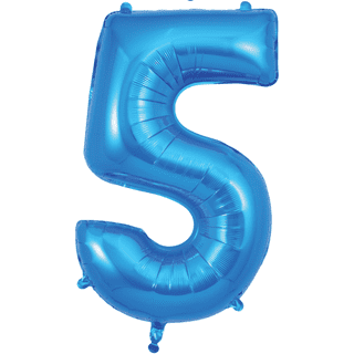 Blue Oaktree Number 5 Balloon - Foil Number Balloon 34"£