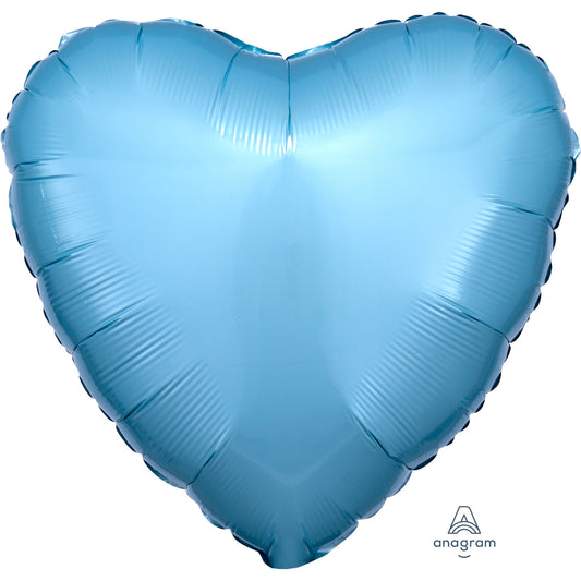 Anagram Metallic Pearl Pastel Blue Heart Standard Unpackaged Foil Balloons S15 - 1 PC