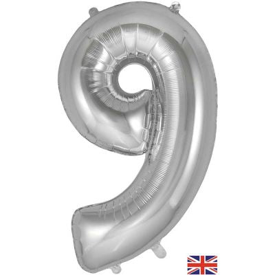 Silver Oaktree Number 9 - Foil Number Balloon 34"£